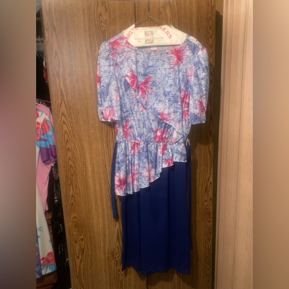 Floral Blue and Pink Dress